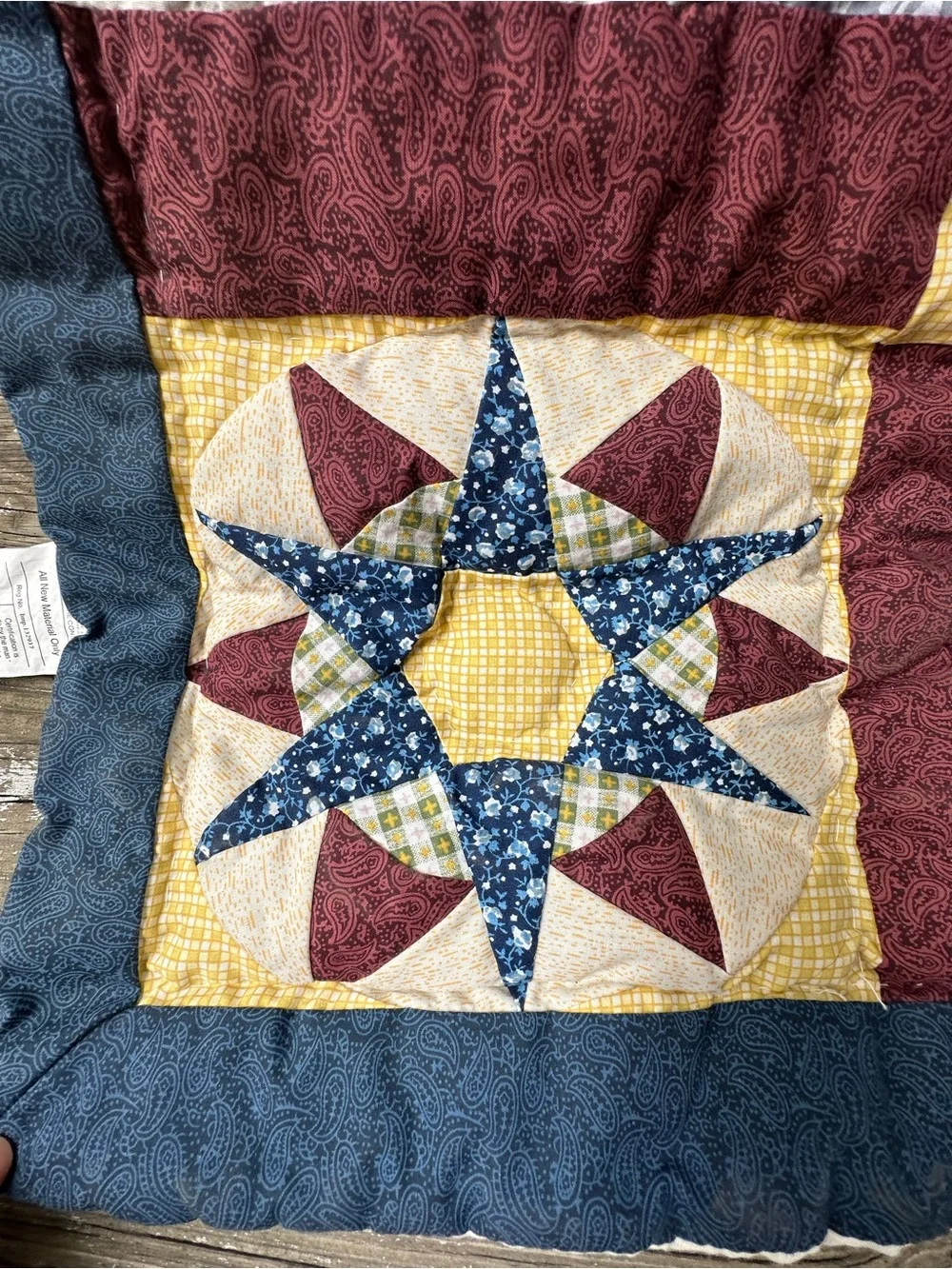 1994 Quilted Lighthouse Bedspread 90” x 90” Queen Beach Coastal Cabin